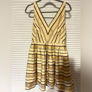 Euc j. Crew blue and gold v neck fit and flare 6